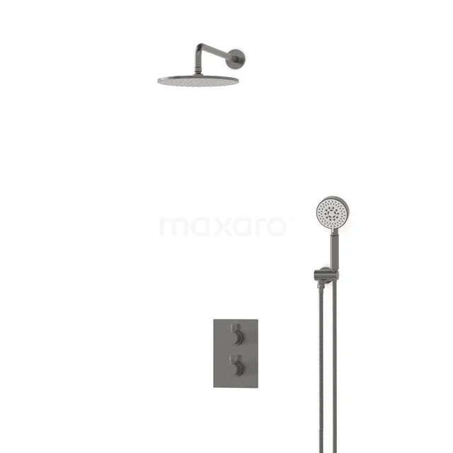 Radius Rain shower Built-in | Black metal 25 cm Rain shower Thermostatic BIM55-00095