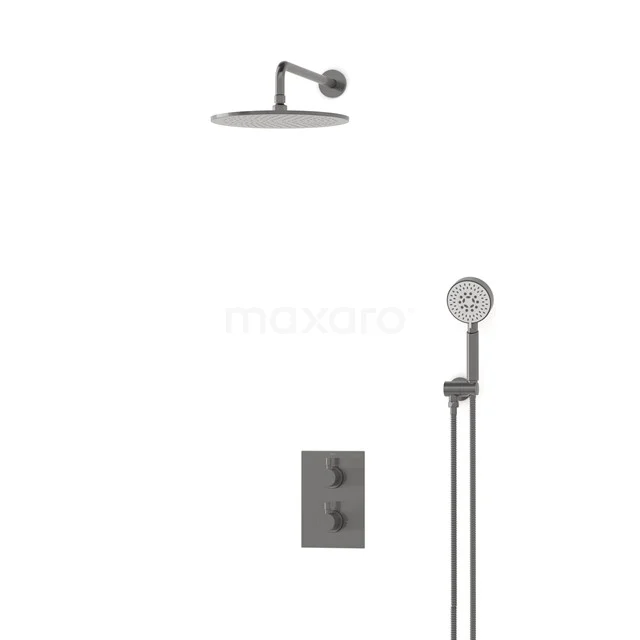 Radius Rain shower Built-in | Black metal 30 cm Rain shower Thermostatic BIM55-00098