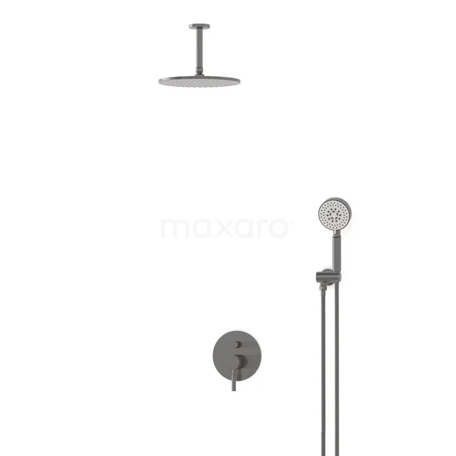 Radius Rain shower Built-in | Black metal 25 cm Rain shower Single lever BIM55-00105