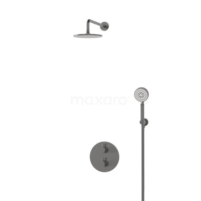 Radius Rain shower Built-in | Black metal 20 cm Rain shower Thermostatic BIM55-00109