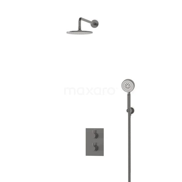 Radius Rain shower Built-in | Black metal 20 cm Rain shower Thermostatic BIM55-00110