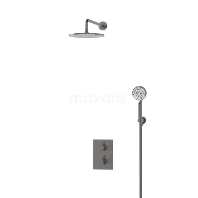 Radius Rain shower Built-in | Black metal 25 cm Rain shower Thermostatic BIM55-00113