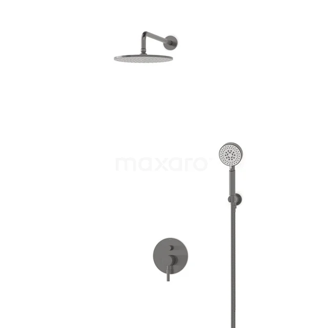 Radius Rain shower Built-in | Black metal 25 cm Rain shower Single lever BIM55-00114