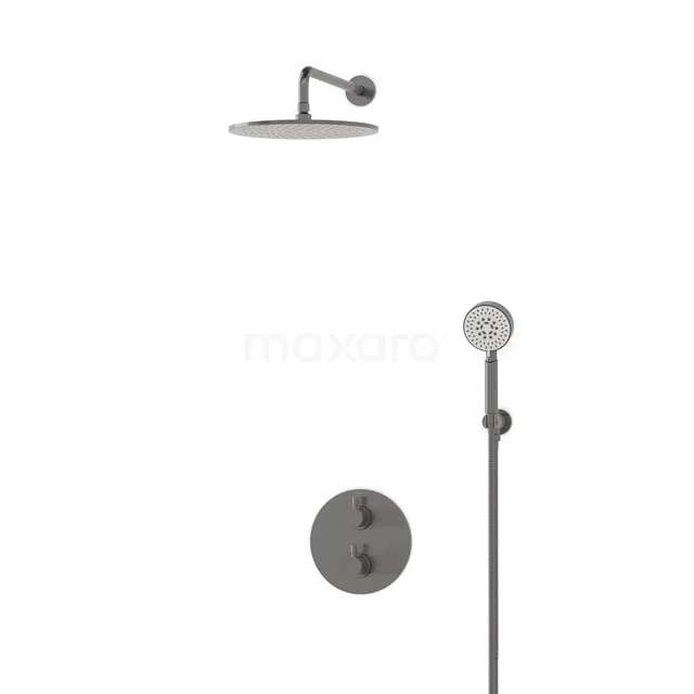 Radius Rain shower Built-in | Black metal 30 cm Rain shower Thermostatic BIM55-00115