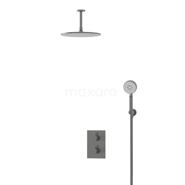Radius Rain shower Built-in | Black metal 30 cm Rain shower Thermostatic BIM55-00125