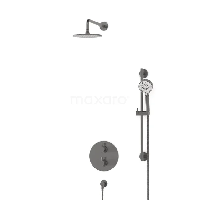 Radius Rain shower Built-in | Black metal 20 cm Rain shower Thermostatic BIM55-00127