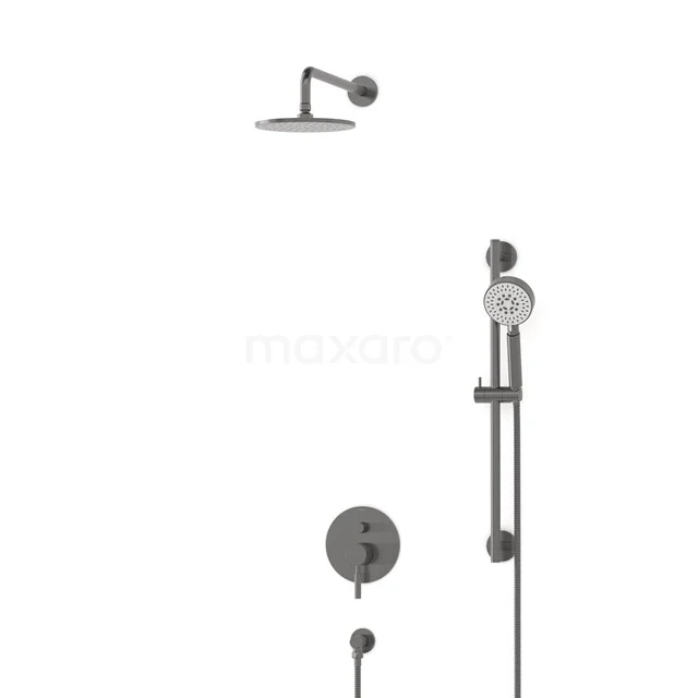 Radius Regenduschen Einbau | Schwarzes Metall 20 cm Regenduschen Eingriff BIM55-00129