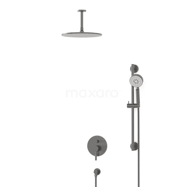Radius Rain shower Built-in | Black metal 30 cm Rain shower Single lever BIM55-00144