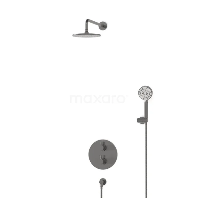 Radius Rain shower Built-in | Black metal 20 cm Rain shower Thermostatic BIM55-00145