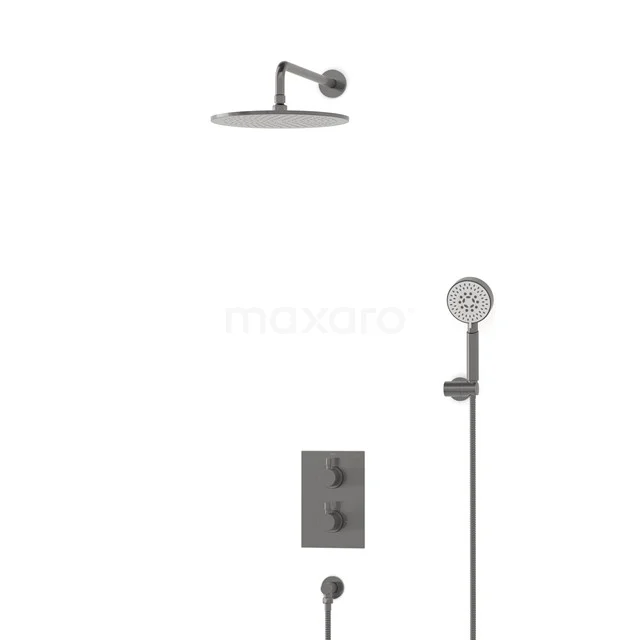 Radius Rain shower Built-in | Black metal 30 cm Rain shower Thermostatic BIM55-00152
