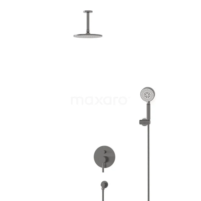 Radius Rain shower Built-in | Black metal 20 cm Rain shower Single lever BIM55-00156