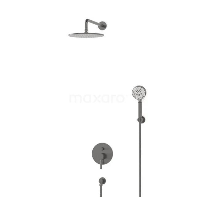 Radius Rain shower Built-in | Black metal 25 cm Rain shower Single lever BIM55-00168