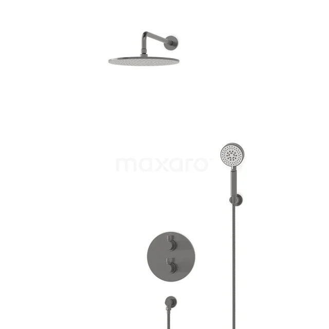 Radius Rain shower Built-in | Black metal 30 cm Rain shower Thermostatic BIM55-00169