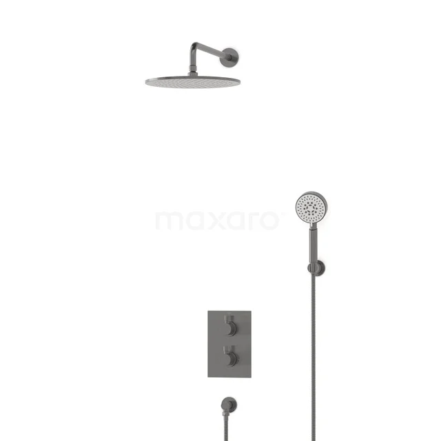 Radius Rain shower Built-in | Black metal 30 cm Rain shower Thermostatic BIM55-00170