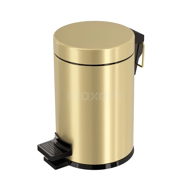 Radius Pedaalemmer | Lichtgoud | 3 liter | Pedaalemmer met softclose voor Badkamer en Toilet 200-5201LG