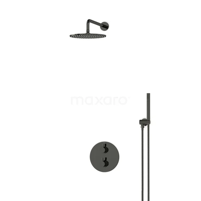 Radius Regenduschen Einbau | Schwarzchrom 25 cm Regenduschen Thermostatisch BIB55-00002