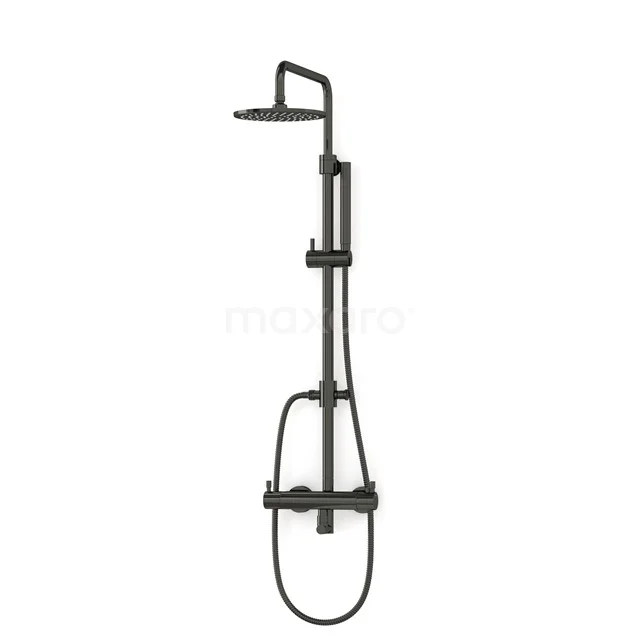 Radius Rain shower Construction | Black chrome 20 cm Rain shower Thermostatic BOB55-00001