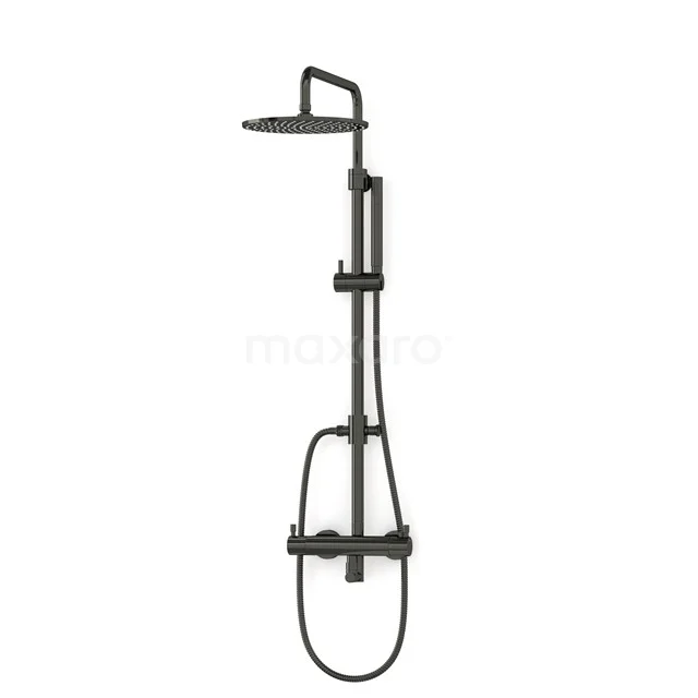 Radius Rain shower Construction | Black chrome 25 cm Rain shower Thermostatic BOB55-00002