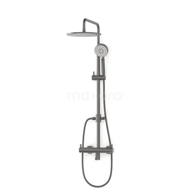 Radius Rain shower Construction | Black metal 25 cm Rain shower Thermostatic BOM55-00004