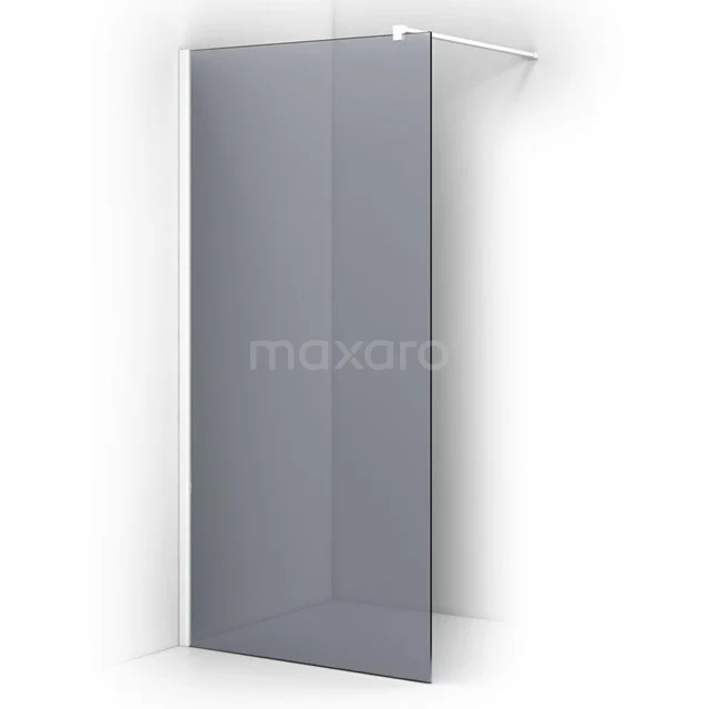 Matt schwarze Duschwand aus gehärtetem Glas mit minimalistischem Design, ideal für moderne Bäder.