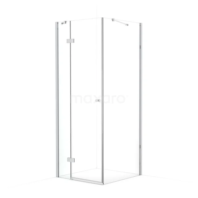 Amber Shower enclosure | 80x80 cm Chrome Clear glass Pivot door Square CTB258410C