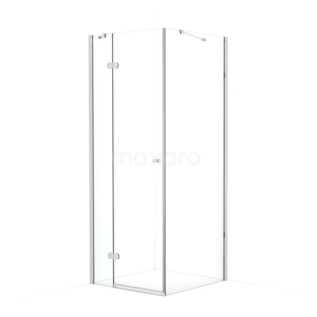 Amber Shower enclosure | 80x80 cm Chrome Clear glass Pivot door Square CTB258420C