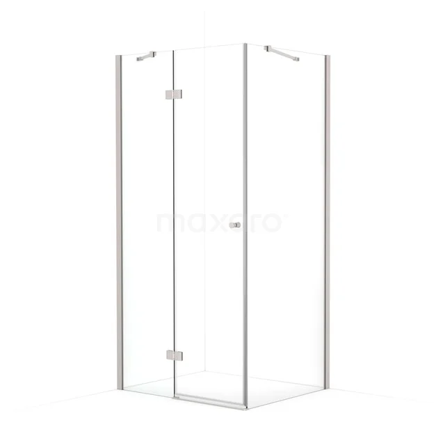 Amber Douchecabine | 100x80 cm Rvs Helder glas Draaideur Rechthoek CTB368410BR