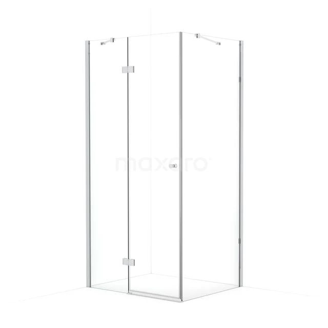 Amber Douchecabine | 100x80 cm Chroom Helder glas Draaideur Rechthoek CTB368410C