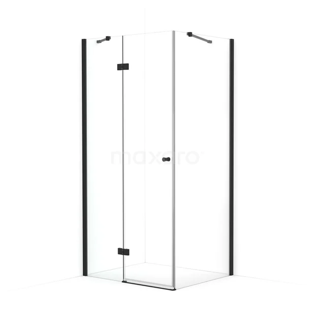 Amber Shower enclosure | 100x80 cm Matte black Clear glass Pivot door Rectangle CTB458410M