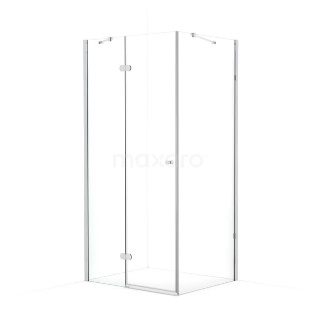 Amber Douchecabine | 100x80 cm Chroom Helder glas Draaideur Rechthoek CTB368420C