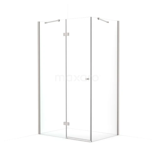 Amber Douchecabine | 110x80 cm Rvs Helder glas Draaideur Rechthoek CTB468410BR