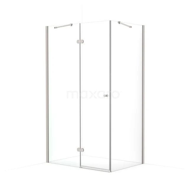 Amber Douchecabine | 110x80 cm Rvs Helder glas Draaideur Rechthoek CTB468420BR