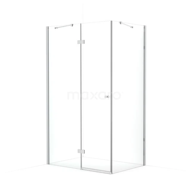Amber Shower enclosure | 120x80 cm Chrome Clear glass Pivot door Rectangle CTB658410C