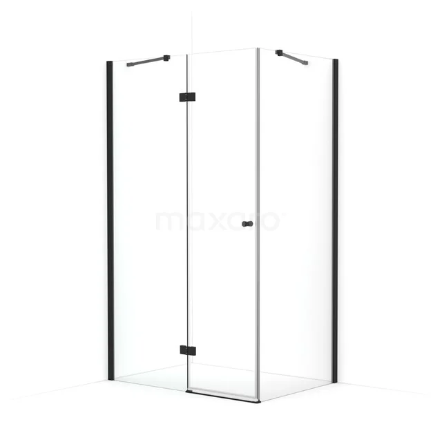 Amber Shower enclosure | 120x80 cm Matte black Clear glass Pivot door Rectangle CTB658410M