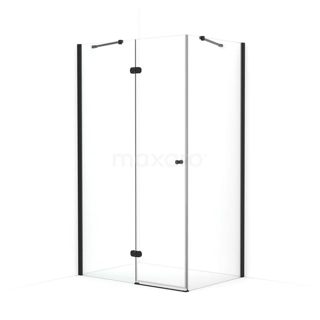 Amber Shower enclosure | 120x80 cm Matte black Clear glass Pivot door Rectangle CTB658420M
