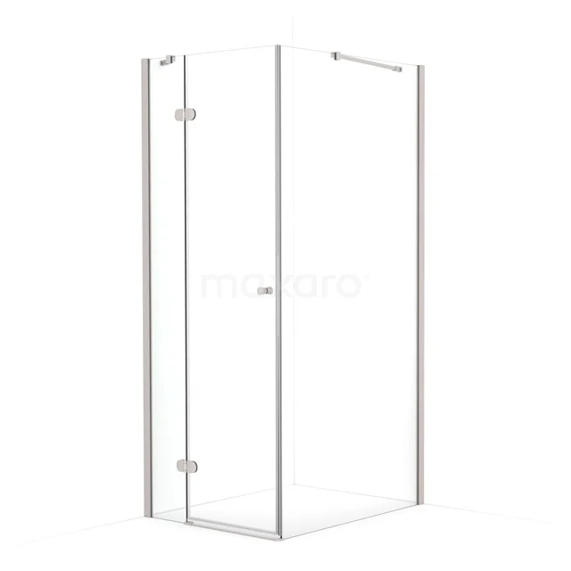 Amber Shower cabin | 90x80 cm Stainless steel Clear glass Pivot door Rectangle CTB169420BR