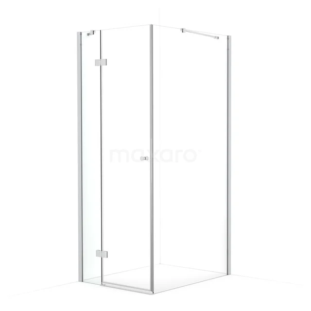 Amber Shower enclosure | 90x80 cm Chrome Clear glass Pivot door Rectangle CTB259410C