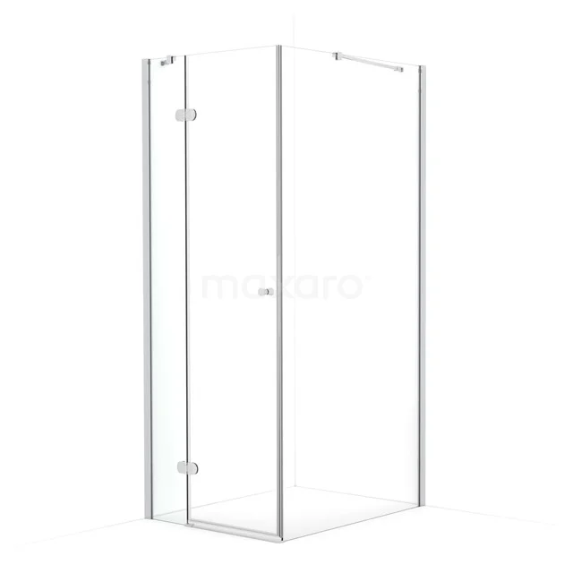 Amber Shower enclosure | 90x80 cm Chrome Clear glass Pivot door Rectangle CTB259420C