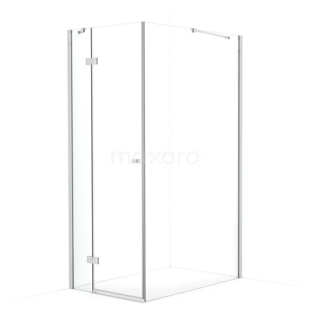 Amber Shower enclosure | 110x80 cm Chrome Clear glass Pivot door Rectangle CTB2511410C