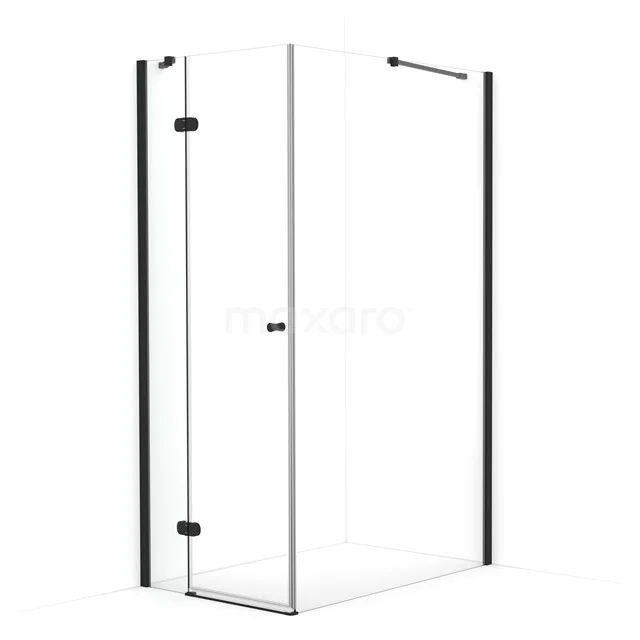 Amber Shower cabin | 120x80 cm Matte black Clear glass Pivot door Rectangle CTB2512420M