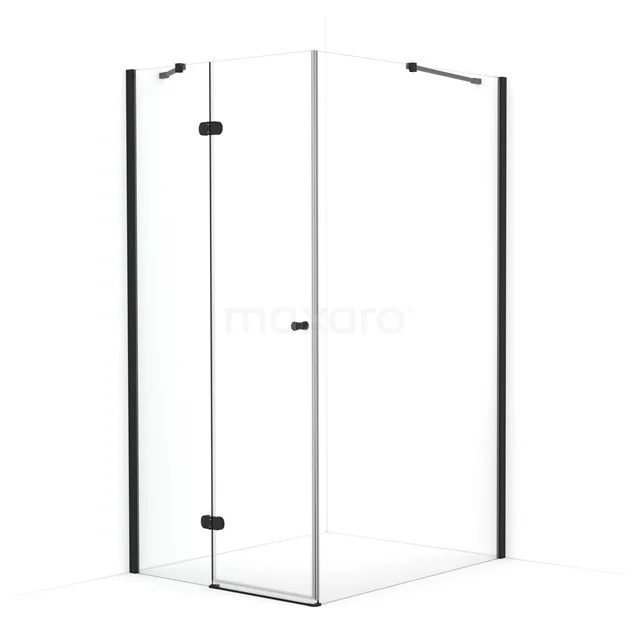 Amber Douchecabine | 110x90 cm Mat zwart Helder glas Draaideur Rechthoek CTB2611420M