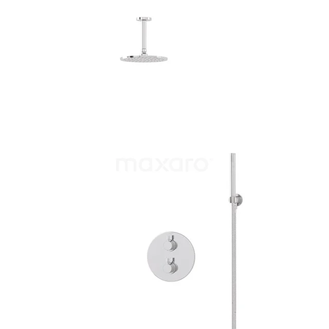 Regendusche-Set Radius Chrom 20cm Unterputz-Thermostat Chrom BIC55-00016