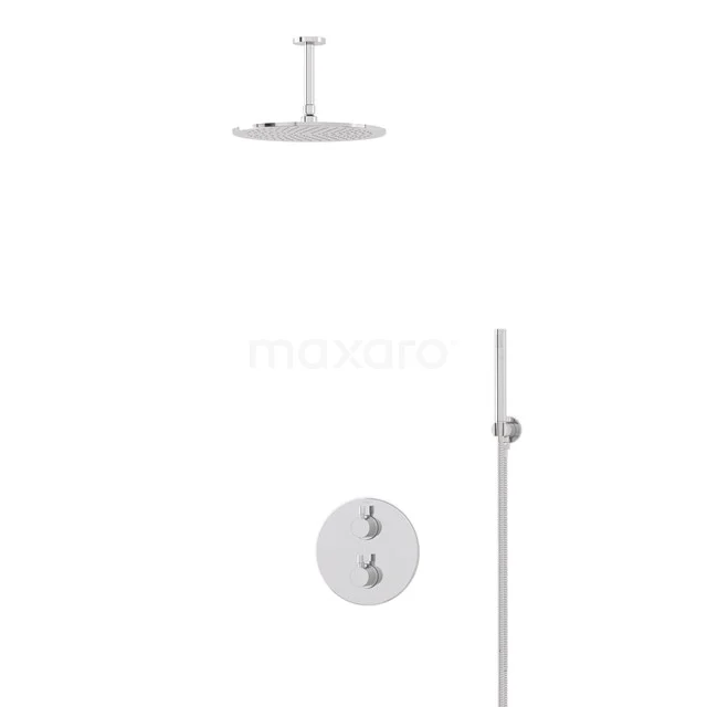 Regendusche-Set Radius Chrom 30cm Unterputz-Thermostat Chrom BIC55-00026