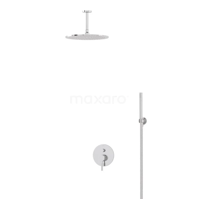 Regendusche Set Radius Chrom 30cm Unterputz Einhebelmischer Chrom BIC55-00028