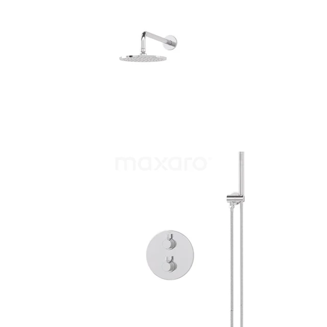 Radius Chrom Unterputz-Regenbrausegarnitur, Thermostatarmatur, 20cm Kopfbrause, Chrom BIC55-00036