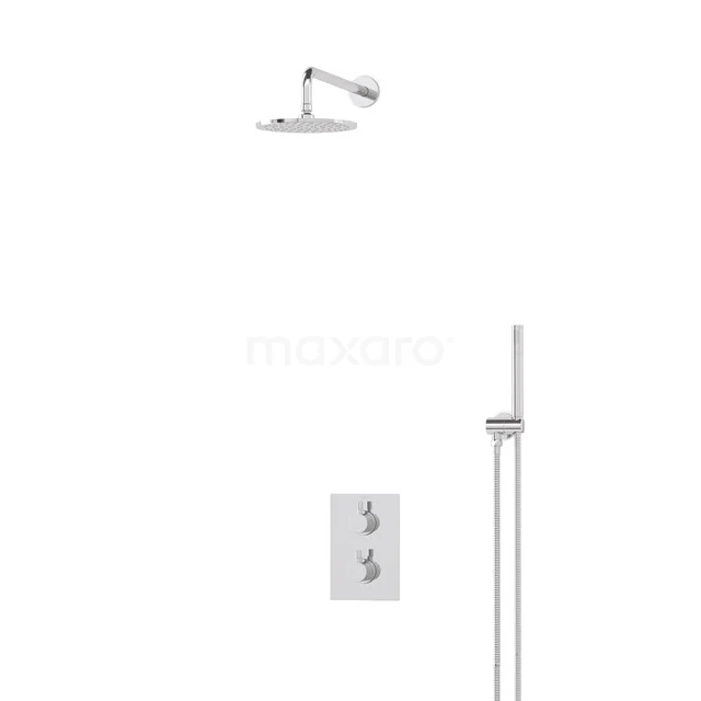 Regendusche-Set Radius Chrom 20cm Unterputz-Thermostat Chrom BIC55-00037