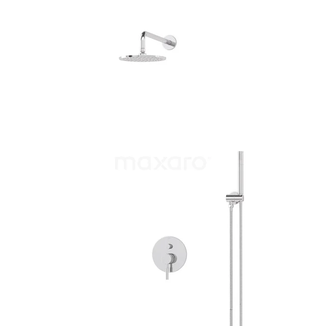 Regendusche Set Radius Chrom 20cm Unterputz Einhebelmischer Chrom BIC55-00038