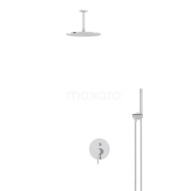 Regendusche Set Radius Chrom 25cm Unterputz Einhebelmischer Chrom BIC55-00058