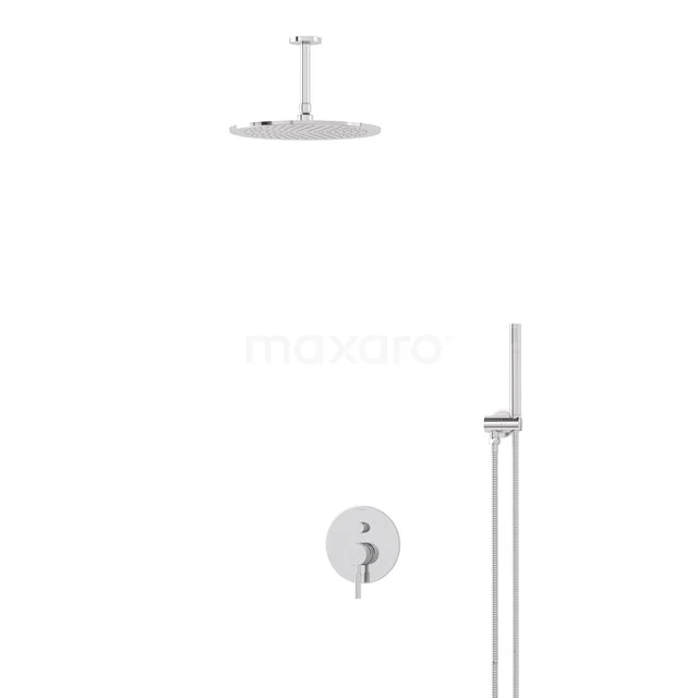 Regendusche Set Radius Chrom 30cm Unterputz Einhebelmischer Chrom BIC55-00063