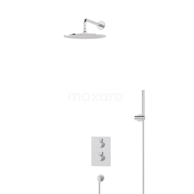 Regendusche-Set Radius Chrom 30cm Unterputz-Thermostat Chrom BIC55-00082